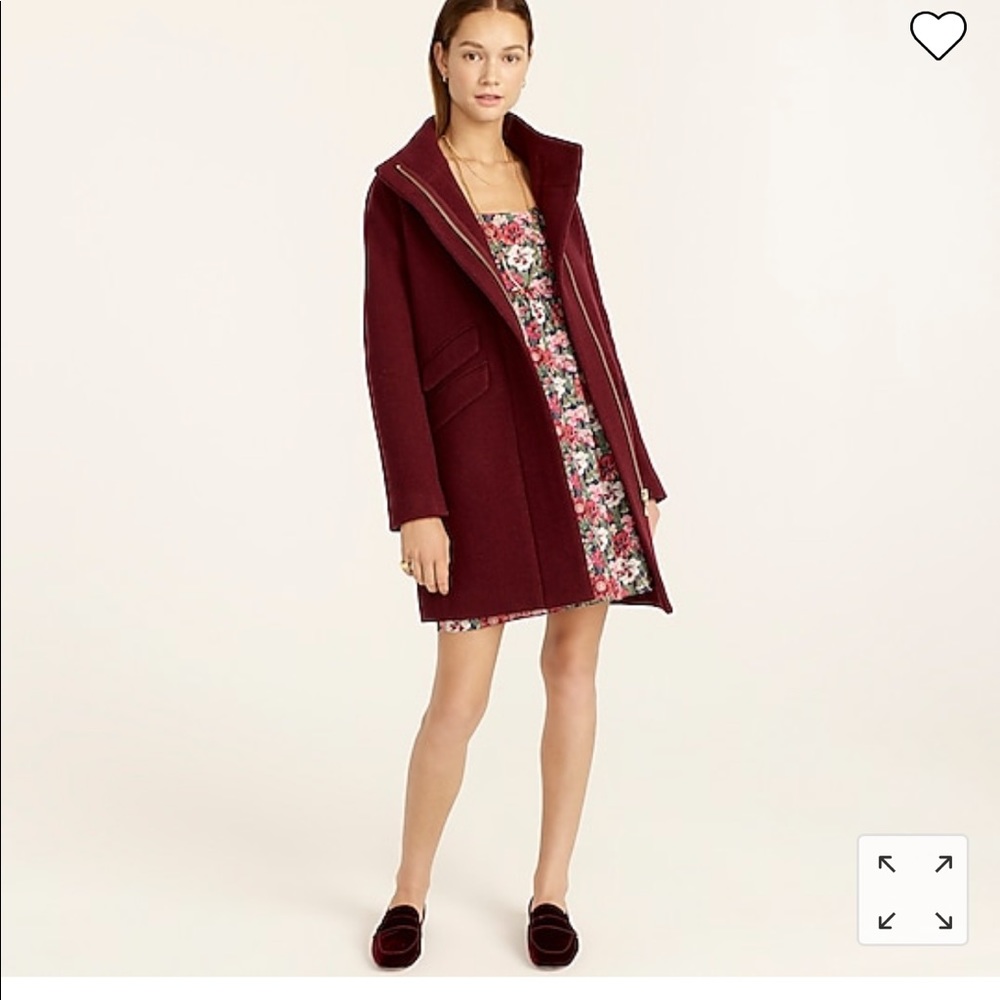 J Crew Cocoon coat heather fire red, size 2, good condition